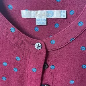 Johnnie Boden burgundy Hayley floral blouse